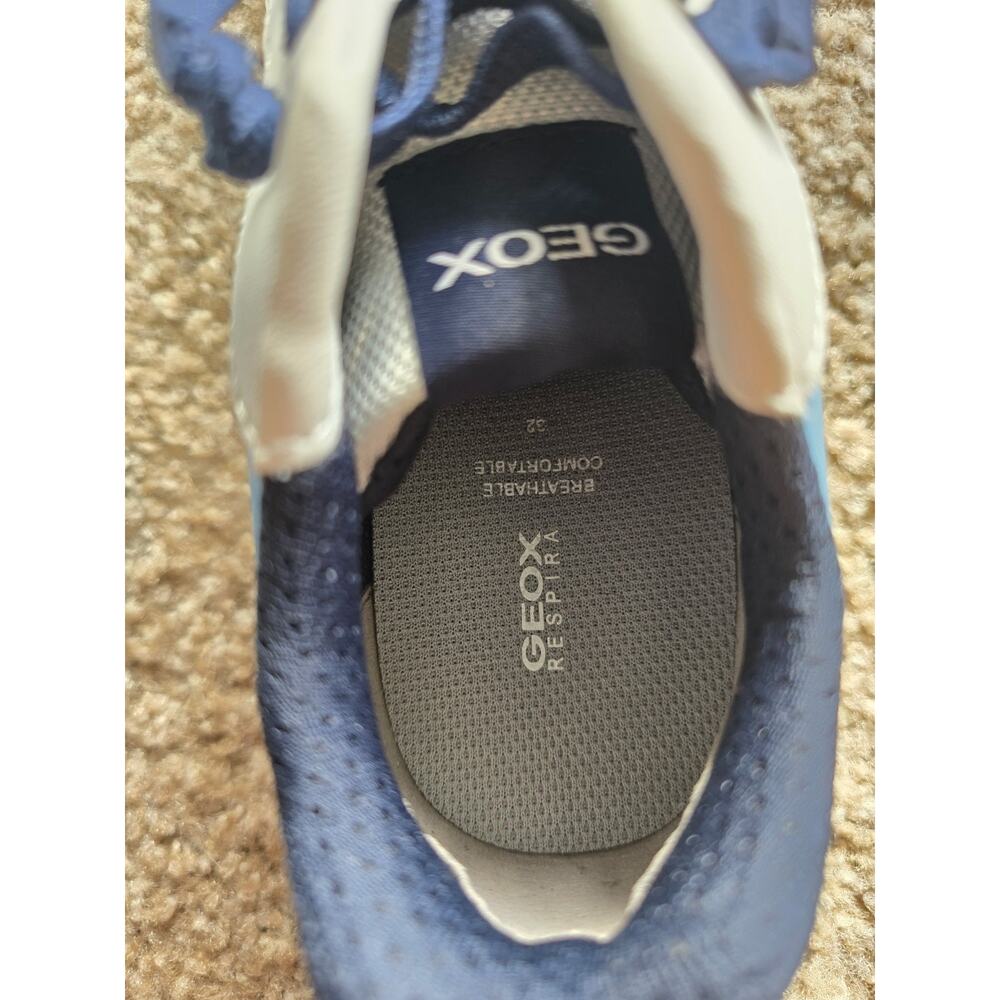 Geox Boys J Washiba B Blue White Leather Light Jeans Sneakers Shoes Size EU... - Picture 4 of 5
